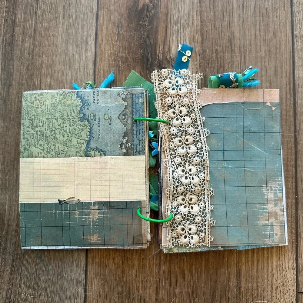 Fish-Themed Junk Journal with Teal Accents